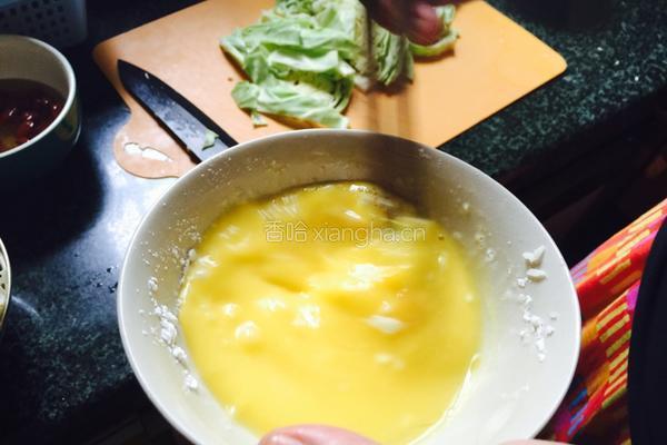 包菜肉末蛋炒饭的做法图解3