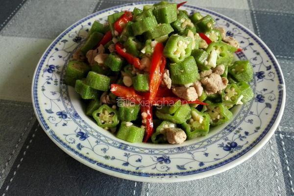 秋葵小炒肉的做法图解11