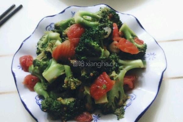 西兰花炒番茄的做法图解6