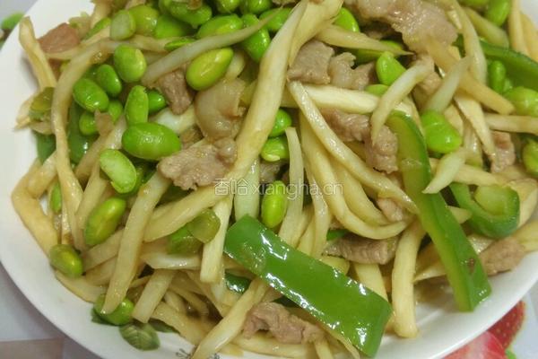 毛豆茭白炒肉丝的做法图解6