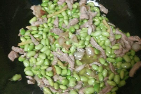 毛豆茭白炒肉丝的做法图解3