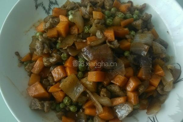 黑椒时蔬牛肉丁的做法图解3