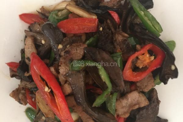 肉丝炒黑牛干菌的做法图解7
