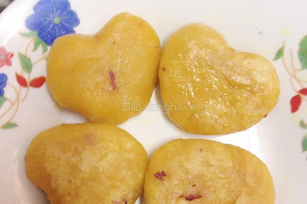 南瓜紫薯饼的做法图解7