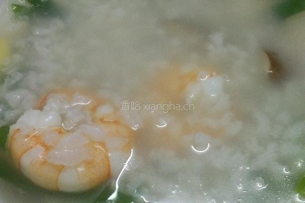鲜虾花甲香菇粥的做法图解7