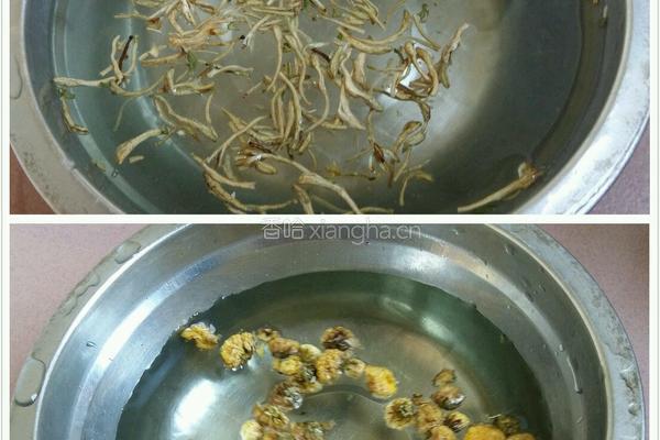金银花菊花茶的做法图解2