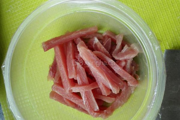 韭菜花炒香干肉丝的做法图解2