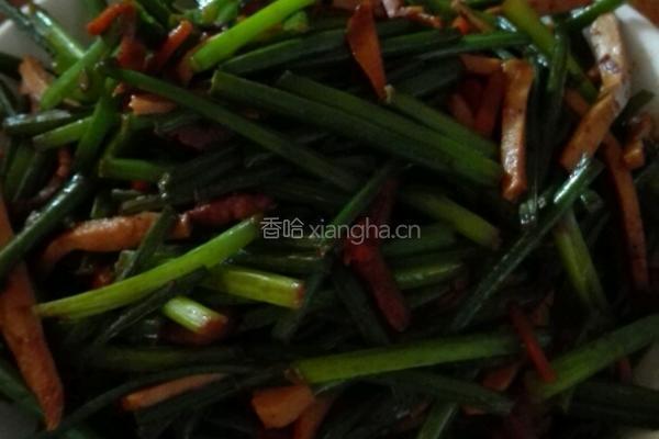 韭菜花炒香干肉丝的做法图解6