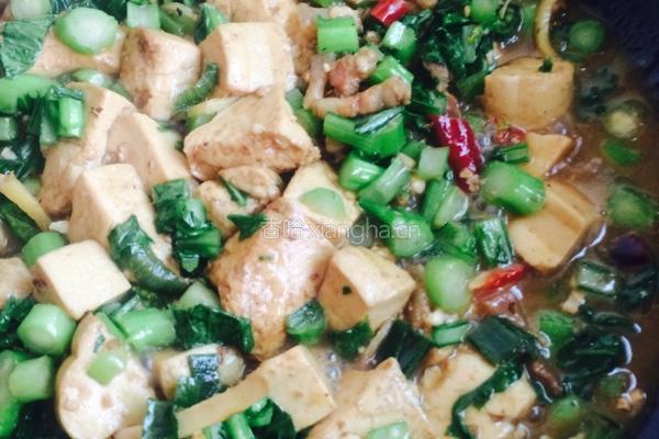 肉丝菜苔烧豆腐的做法图解11