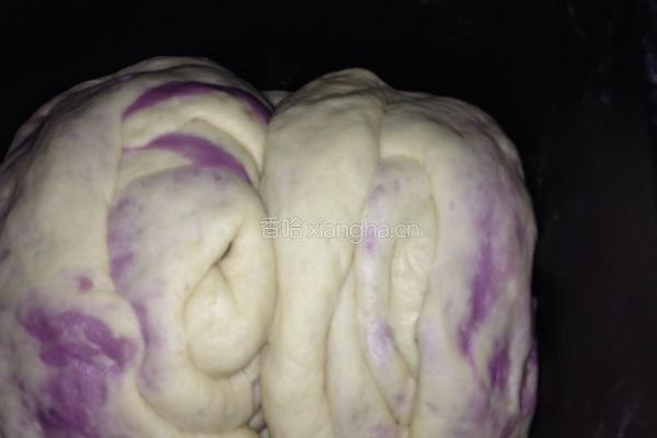 紫薯腊肉干果面包的做法图解4