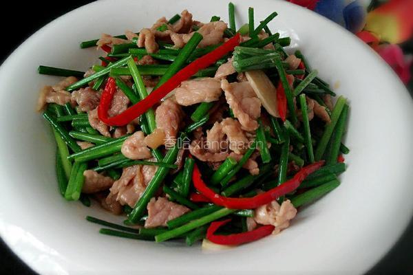 韭菜花炒肉的做法图解8