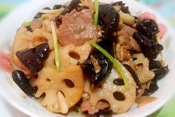 木耳莲藕炒肉片的做法图解11