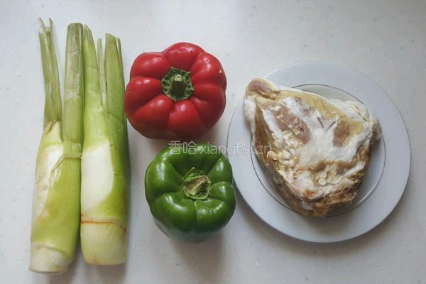 茭白肉丝的做法图解1