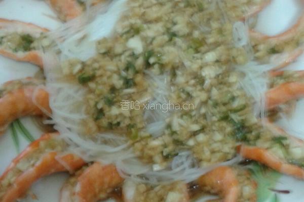 蒜蓉蒸开背虾的做法图解3
