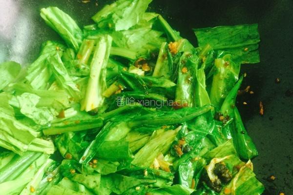 豆豉油麦菜的做法图解4