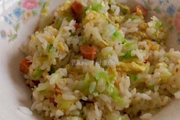 卷心菜鸡蛋炒饭的做法图解8