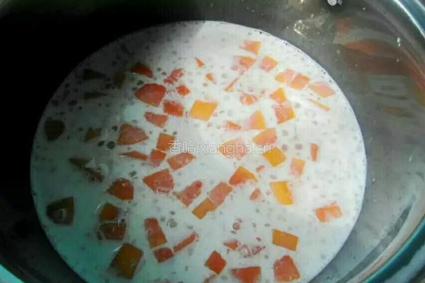 木瓜牛奶西米露的做法图解7