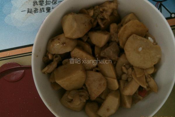 芋头炒鸡肉的做法图解4