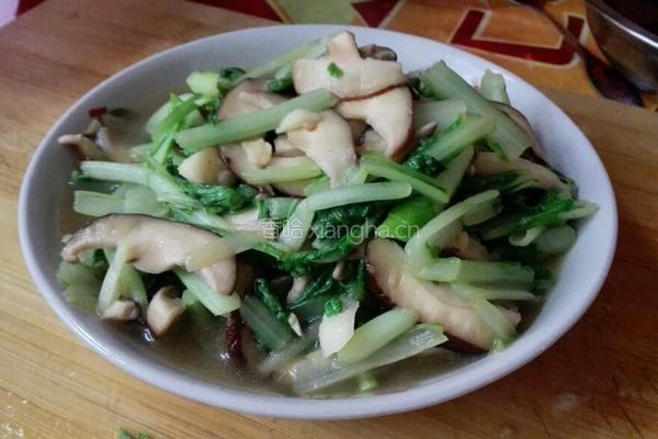 香菇炒小白菜的做法图解8
