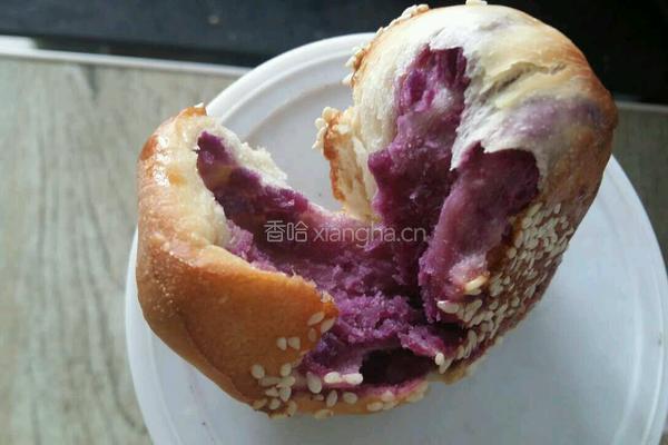 花样紫薯面包的做法图解8