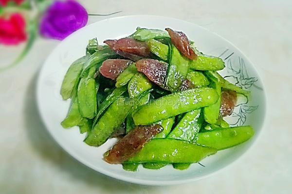腊肠炒荷兰豆的做法图解6