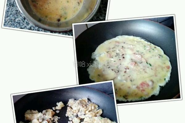 鸡蛋火腿青菜面的做法图解2
