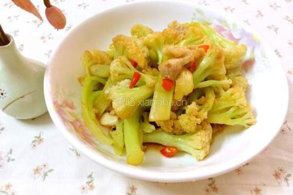 肉片炒菜花的做法图解5