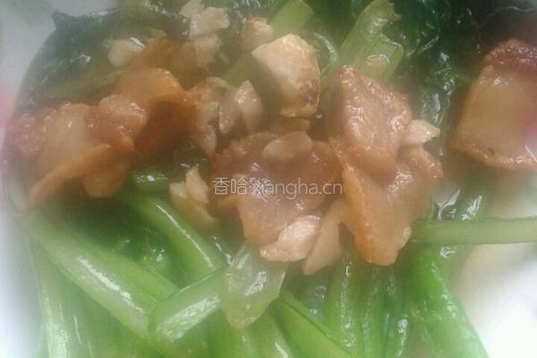 菜心炒肉的做法图解7
