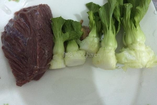 粥水菜心浸牛肉的做法图解2