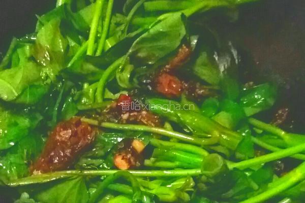 豆豉鲮鱼炒空心菜的做法图解4