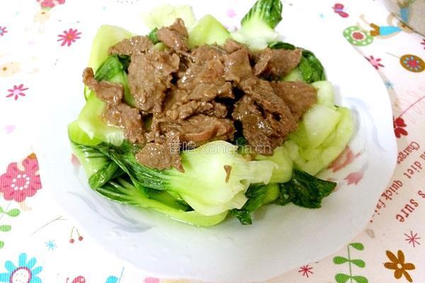 菜心炒牛肉的做法图解5