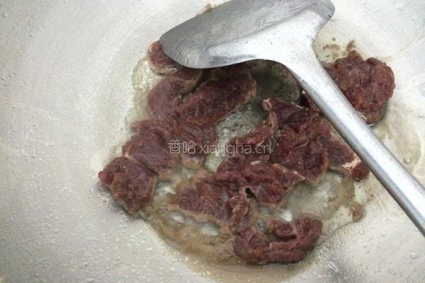 菜心炒牛肉的做法图解4