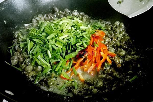 紫苏炒石螺的做法图解9