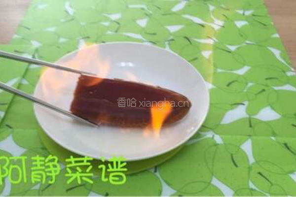 酒烤乌鱼子的做法图解4