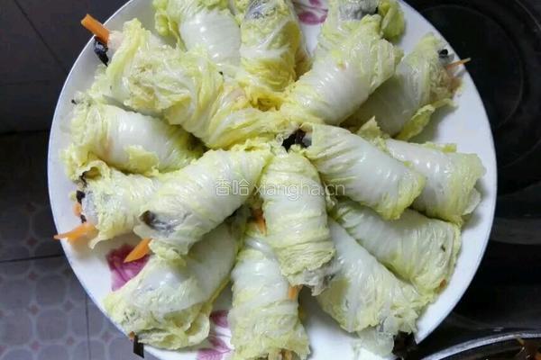 娃娃菜卷肉的做法图解7