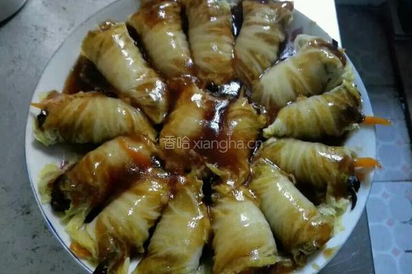 娃娃菜卷肉的做法图解9