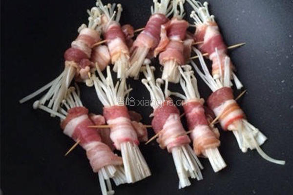 五花肉卷金针菇的做法图解4