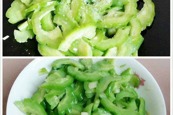 蒜蓉苦瓜炒瘦肉的做法图解7