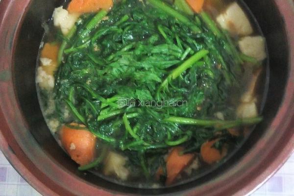 砂锅茼蒿肉的做法图解3