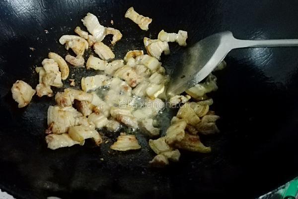五花肉炒花菜的做法图解5