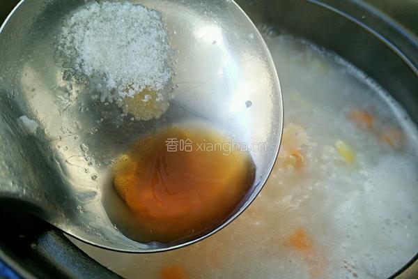 五彩虾仁粥的做法图解10