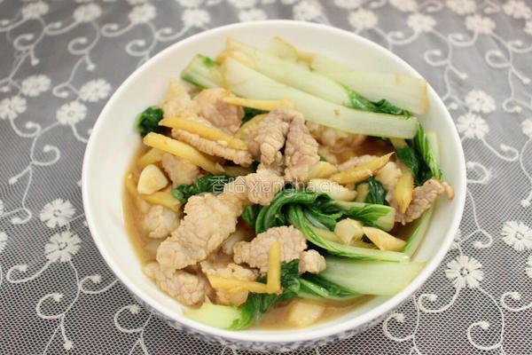 青菜炒肉片的做法图解6