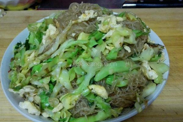 包菜粉丝炒鸡蛋的做法图解9