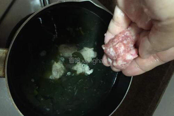 螺旋藻肉丸汤的做法图解4