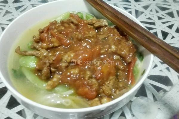 猪肉番茄酱面的做法图解4
