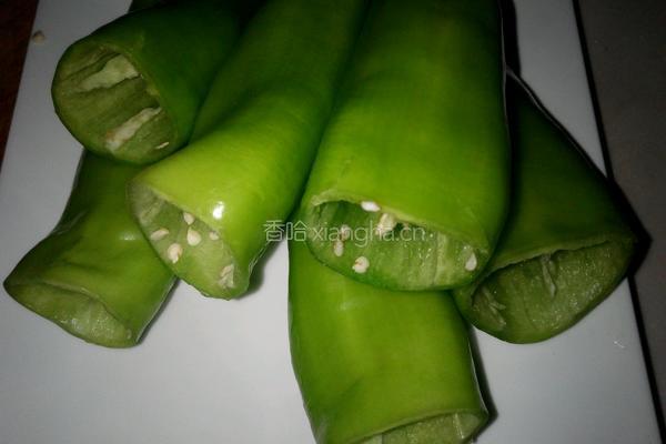 肉酿尖椒的做法图解4