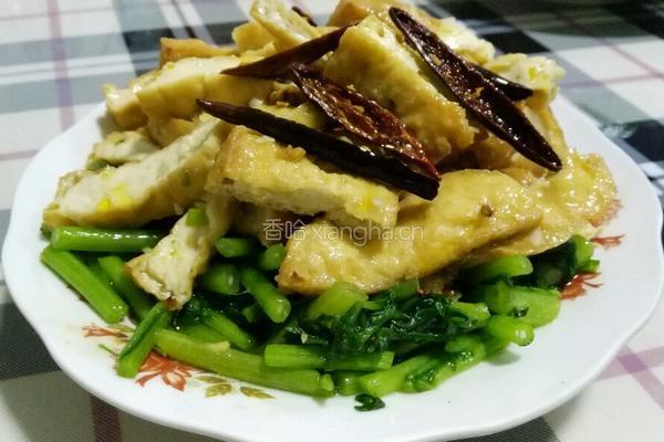 椒香茼蒿豆腐的做法图解7