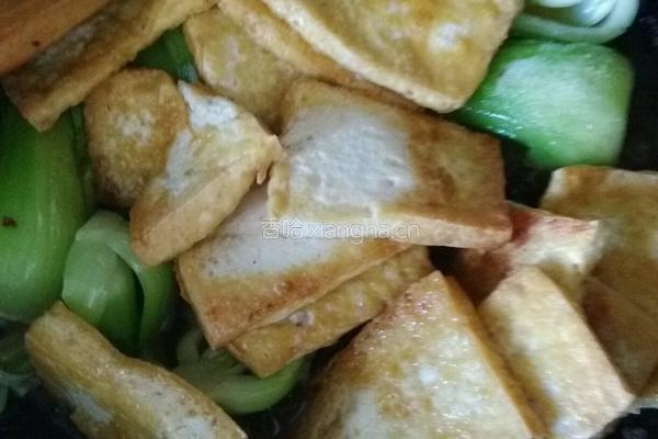 青菜烧豆付的做法图解11