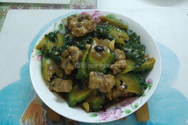 排骨豆豉焖凉瓜的做法图解7