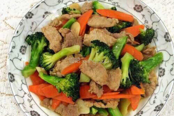西兰花胡萝卜炒肉片的做法图解9